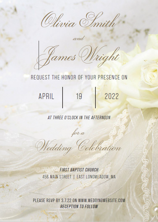 A beautiful floral patterned wedding invitation